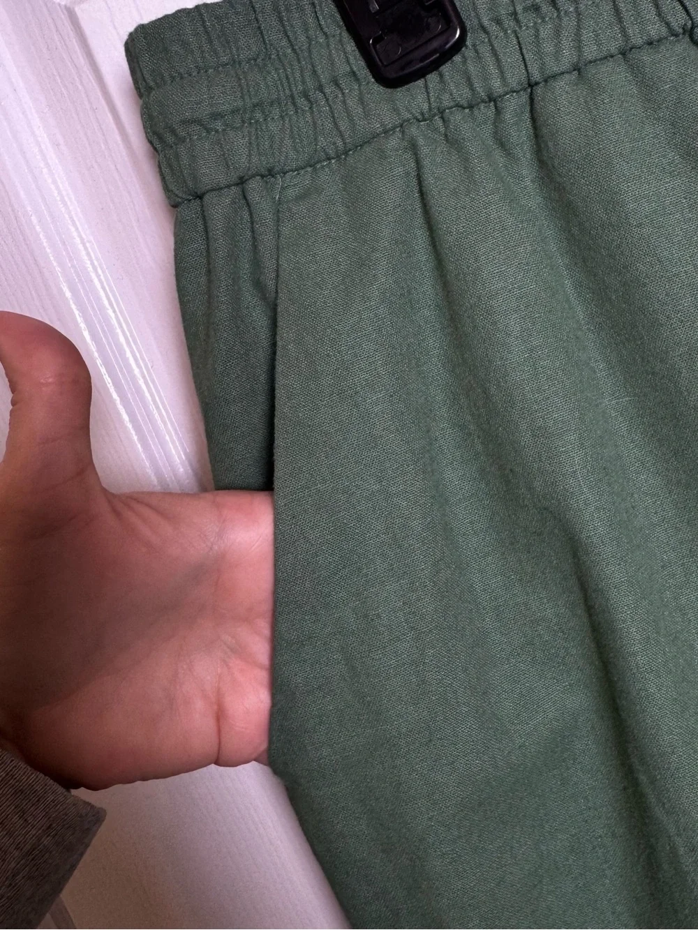 J.Crew Green Linen Blend Drawstring Pull-On Pants Size 12 Casual Coastal Capsule